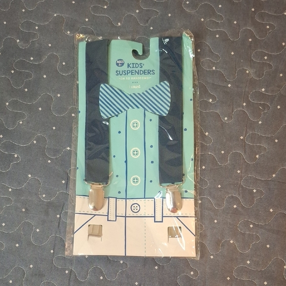 Kids Navy Suspenders New - Picture 1 of 2